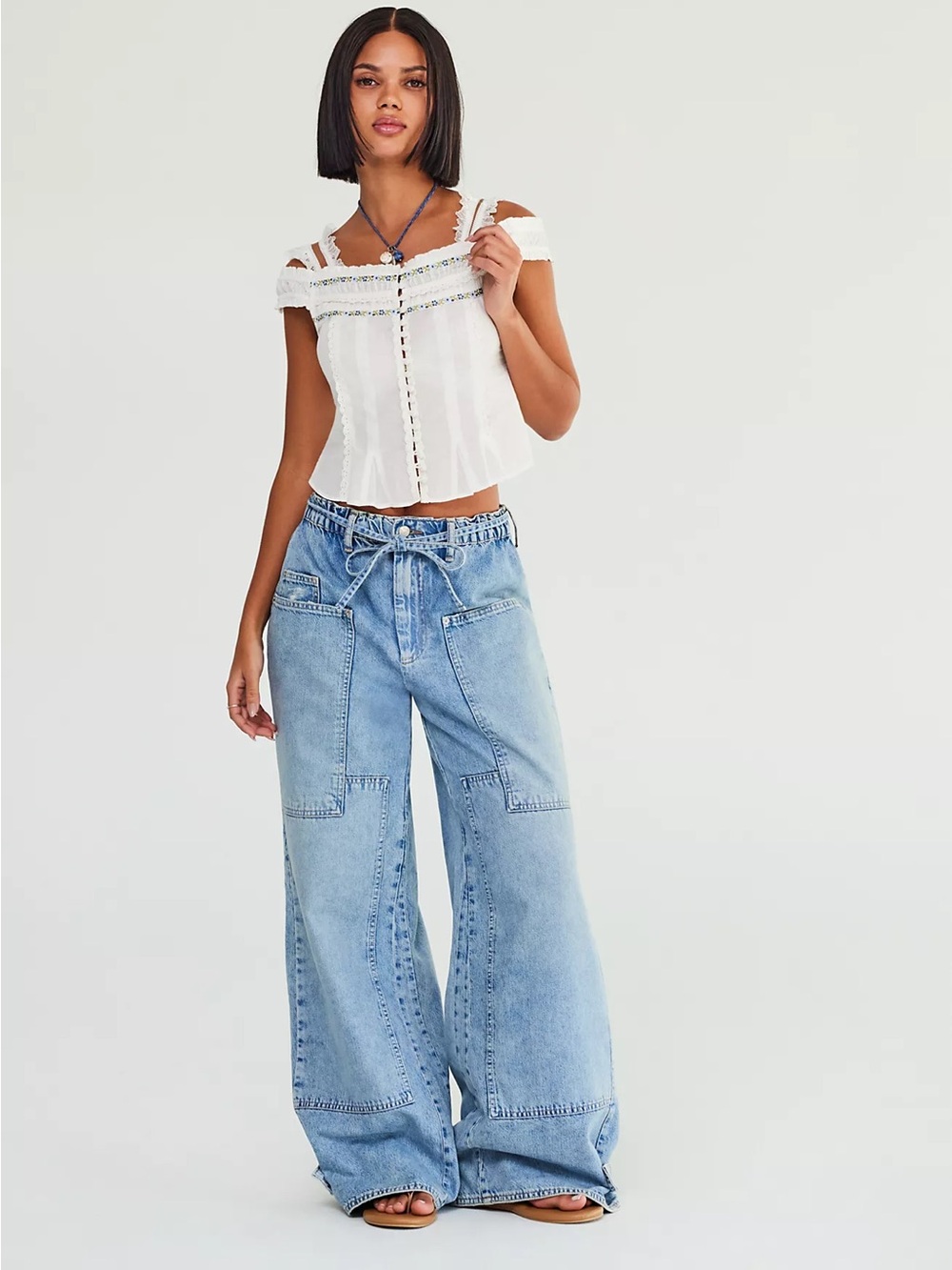Free People CRVY Outlaw Wide-Leg Jeans